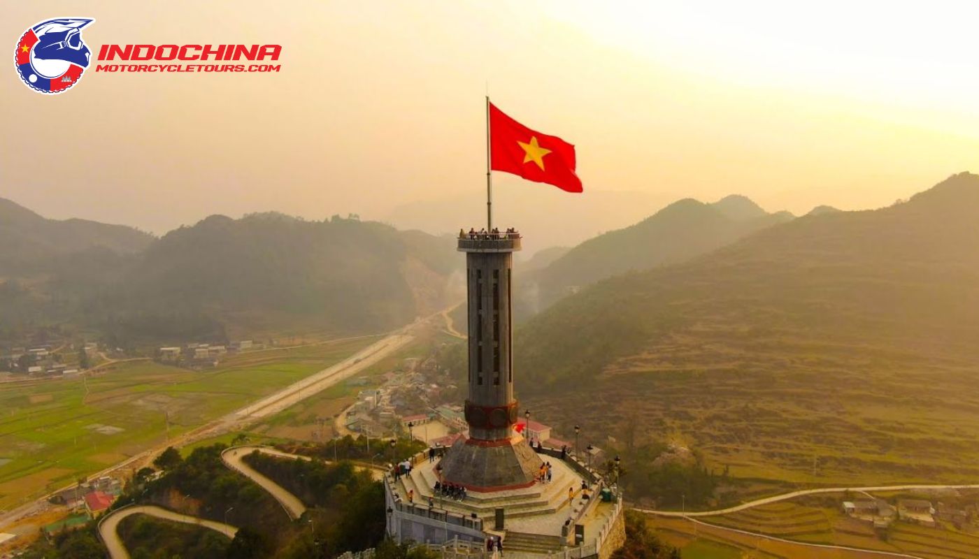 The towering Lung Cu Flagpole, a symbol of Vietnam's northernmost point