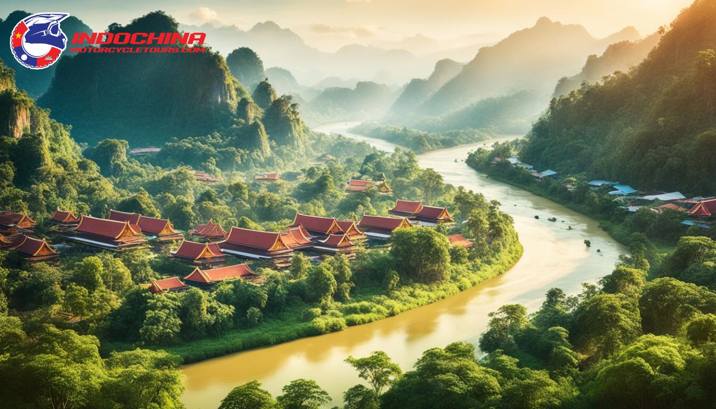 A scenic view of Laos showcasing its rich culture and adventurous landscapes