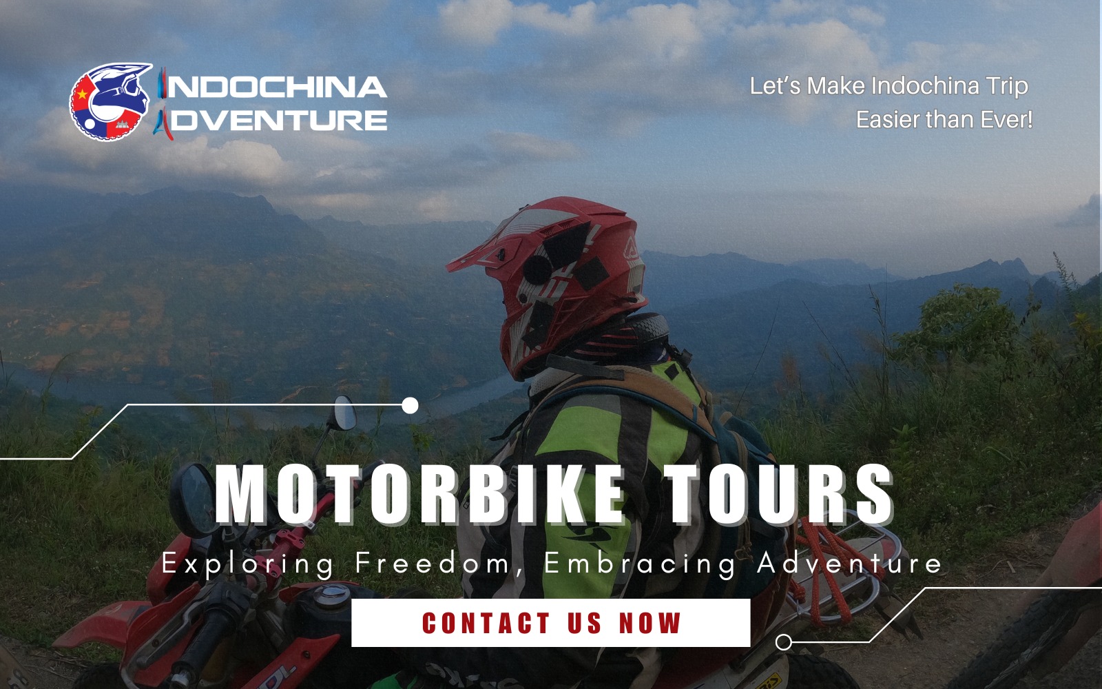 Contact details for Indochina Adventure Tours displayed on screen