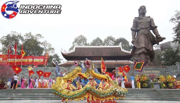 The festival unfolds at the Dong Da Mound, where the historic battle occurred centuries ago