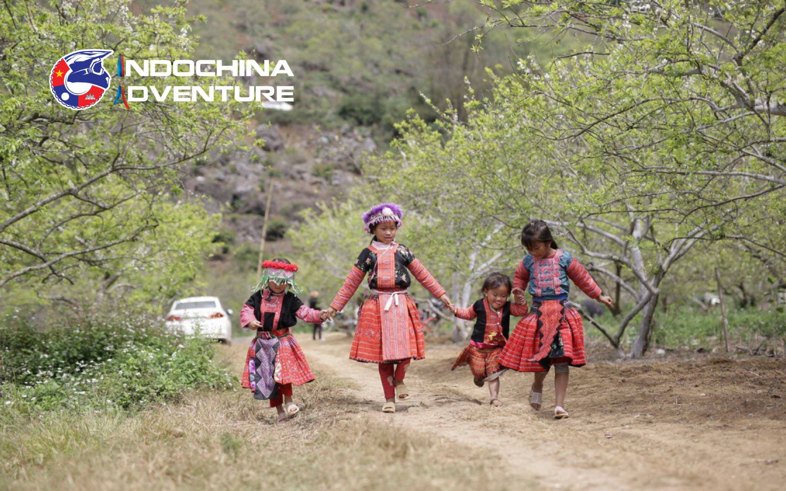 Children wear new clothes and happily celebrate the traditional Tet