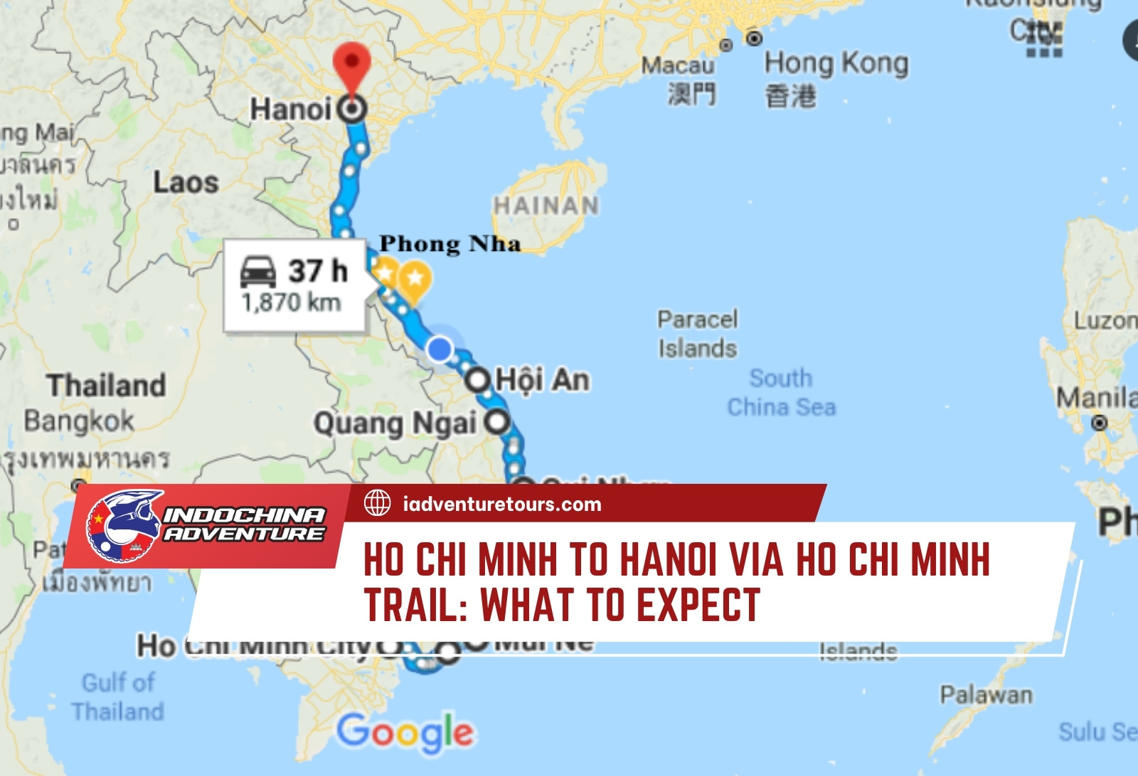 Ho Chi Minh to Hanoi Motorbike route