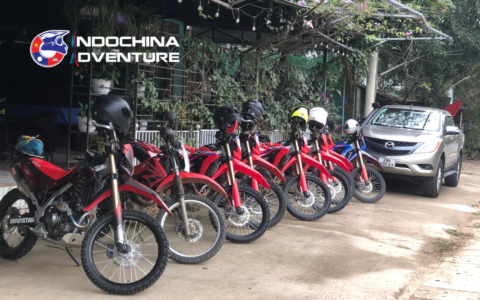Honda CRF 300L lightweight motorcycle parked on a scenic trail