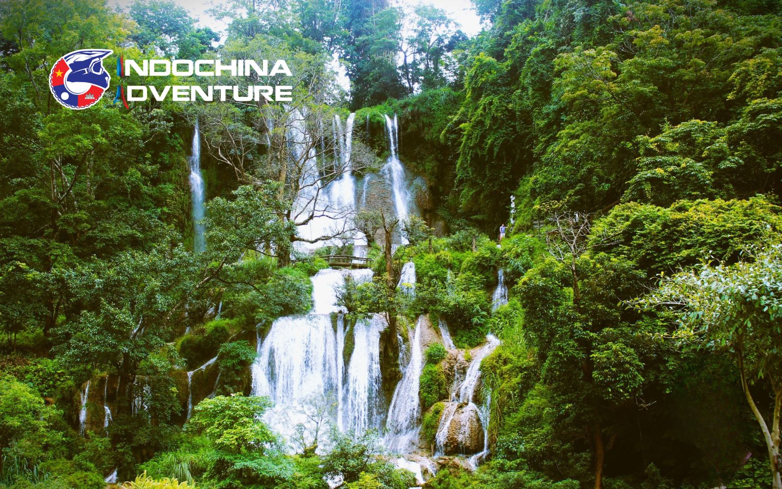 The cascading waters of Thac Moc Suong Waterfall, a serene oasis amidst Moc Chau's lush greenery