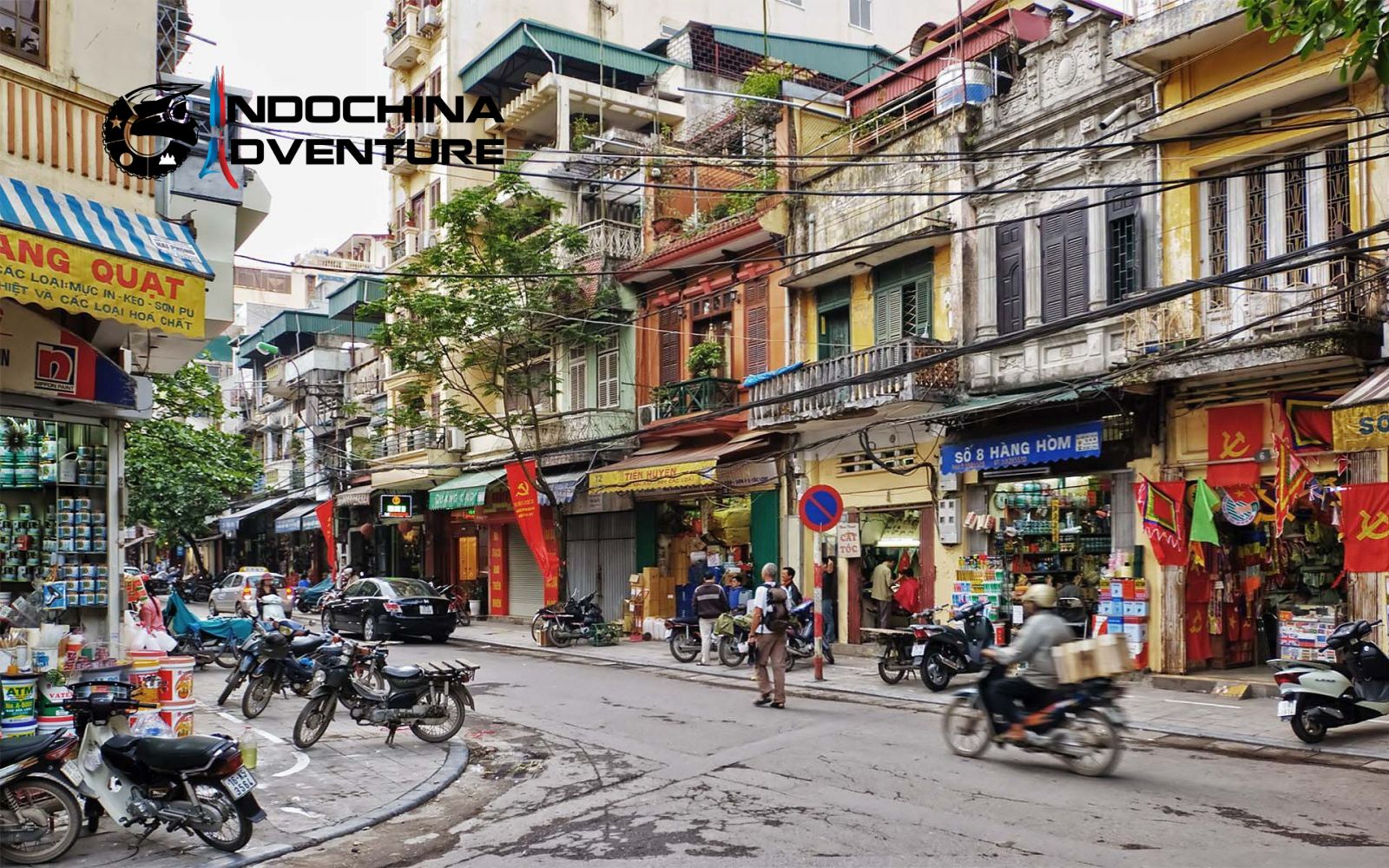 A quiet corner of Hang Bac Street with traditional jewelry shops