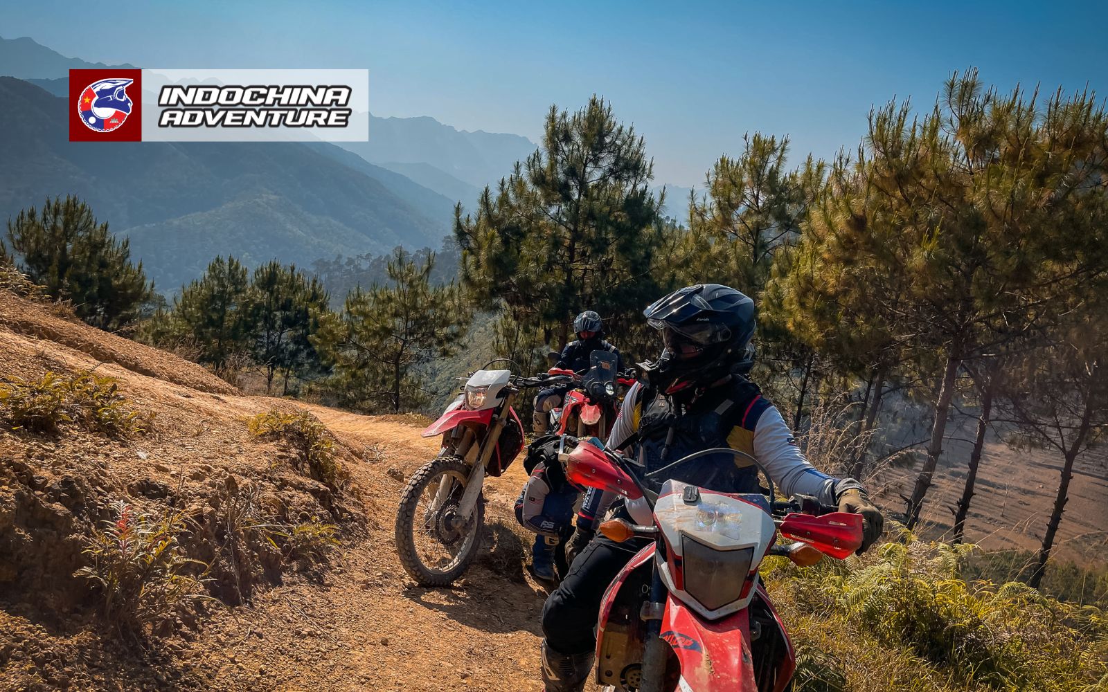 Motorbikers riding through varied terrains of Northeast Vietnam