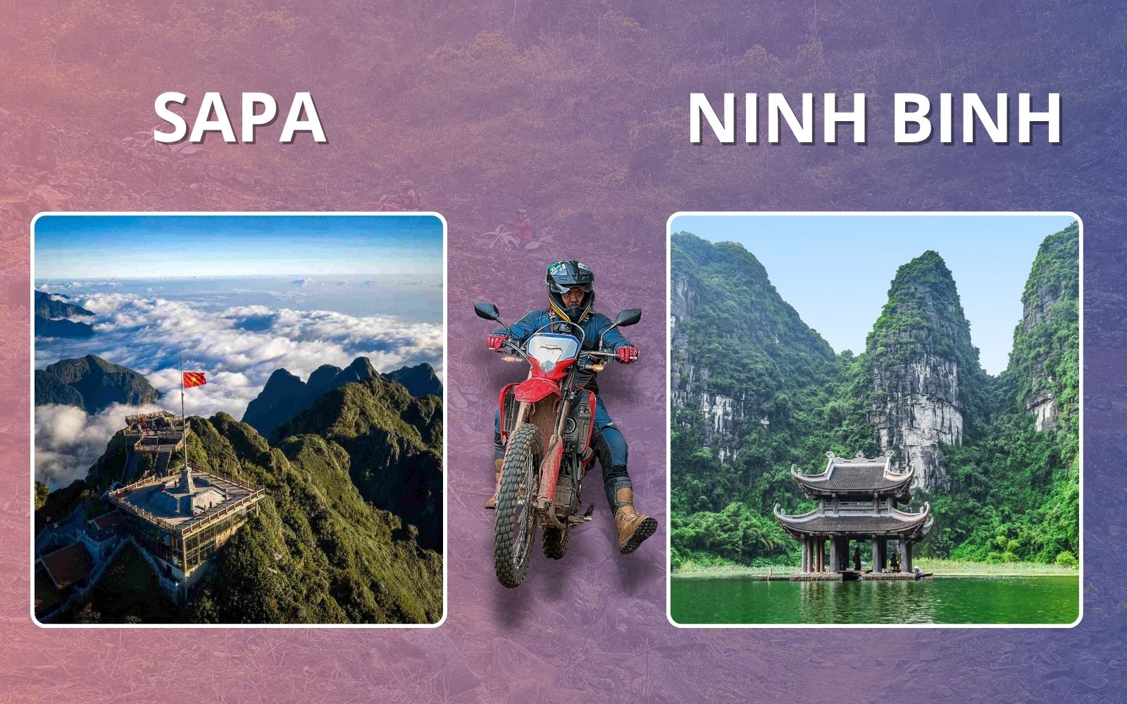 Descend from misty mountains to green plains and winding rivers