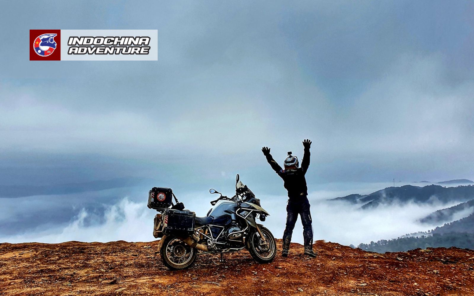 Tourists receiving motorbike tour briefing