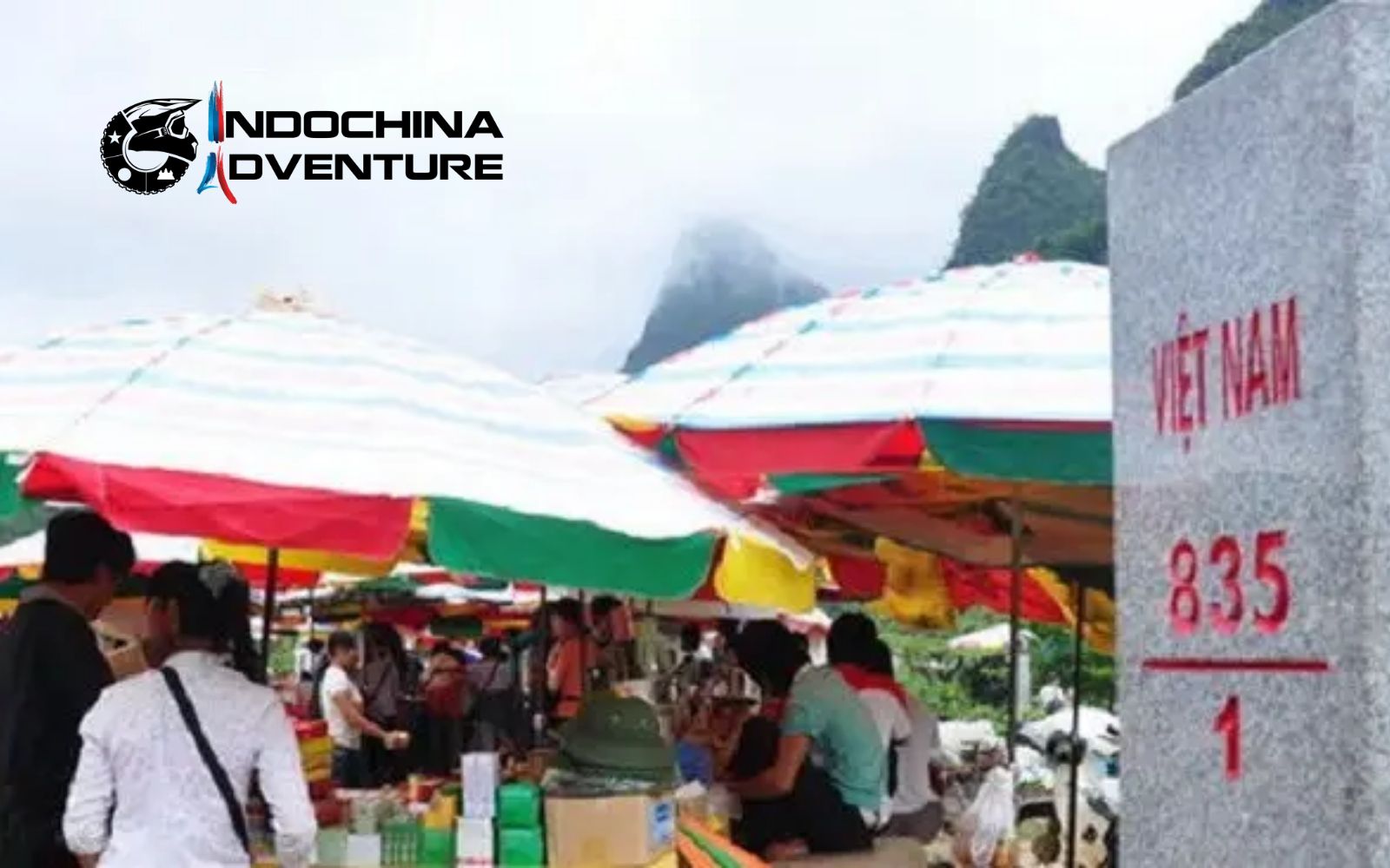 Visit Moc 835 Market during Ban Gioc Waterfall motorbike tours