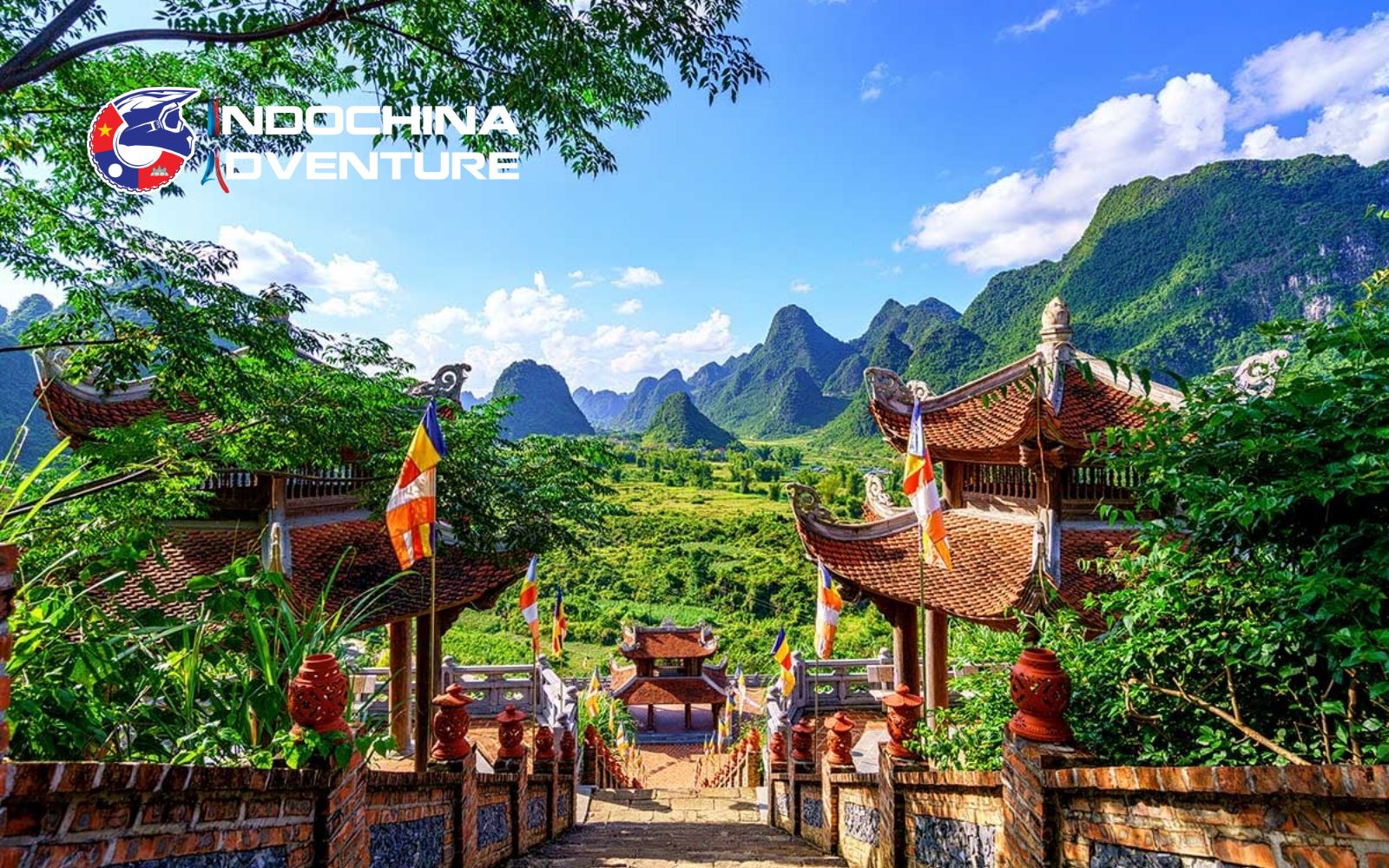Witness Truc Lam Ban Gioc Pagoda along Ban Gioc Waterfall motorbike tours