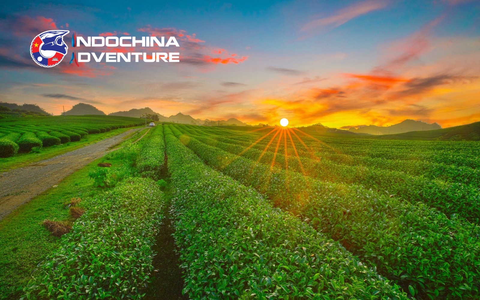 Landscape in motorbike tour Moc Chau Plateau