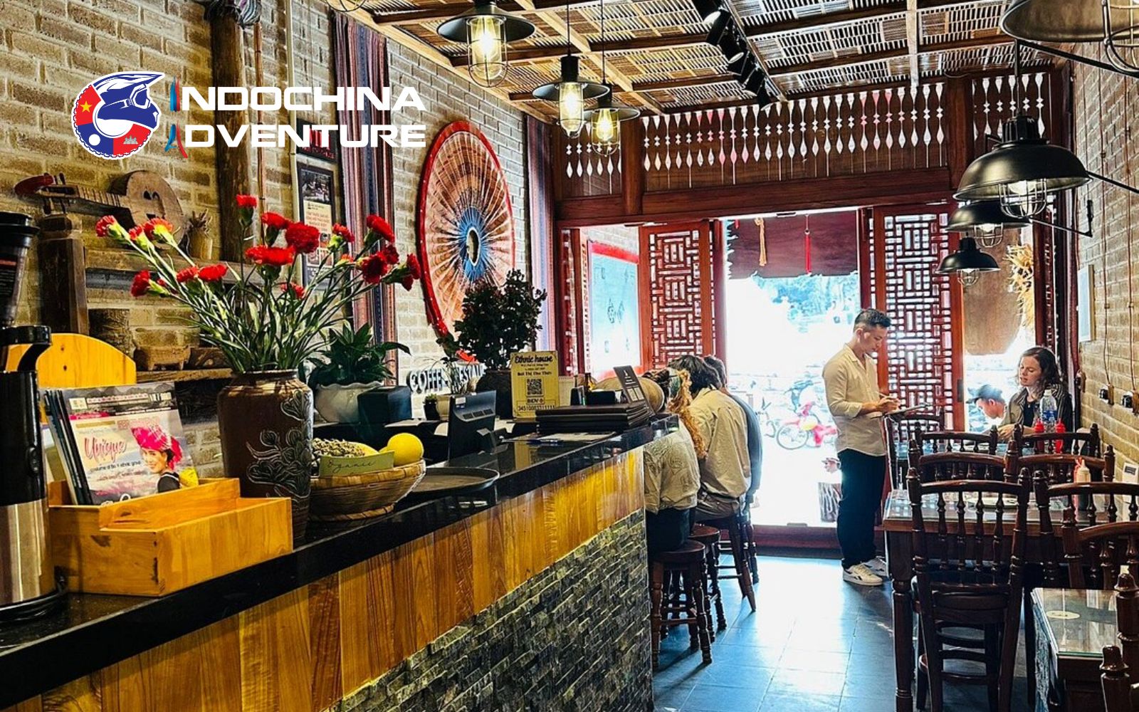Eat drink and stay at Ethnic House Lounge Bar and Hostel in Dong Van Ethnic House Lounge Bar is scenic restaurants near Ma Pi Leng Pass with river views