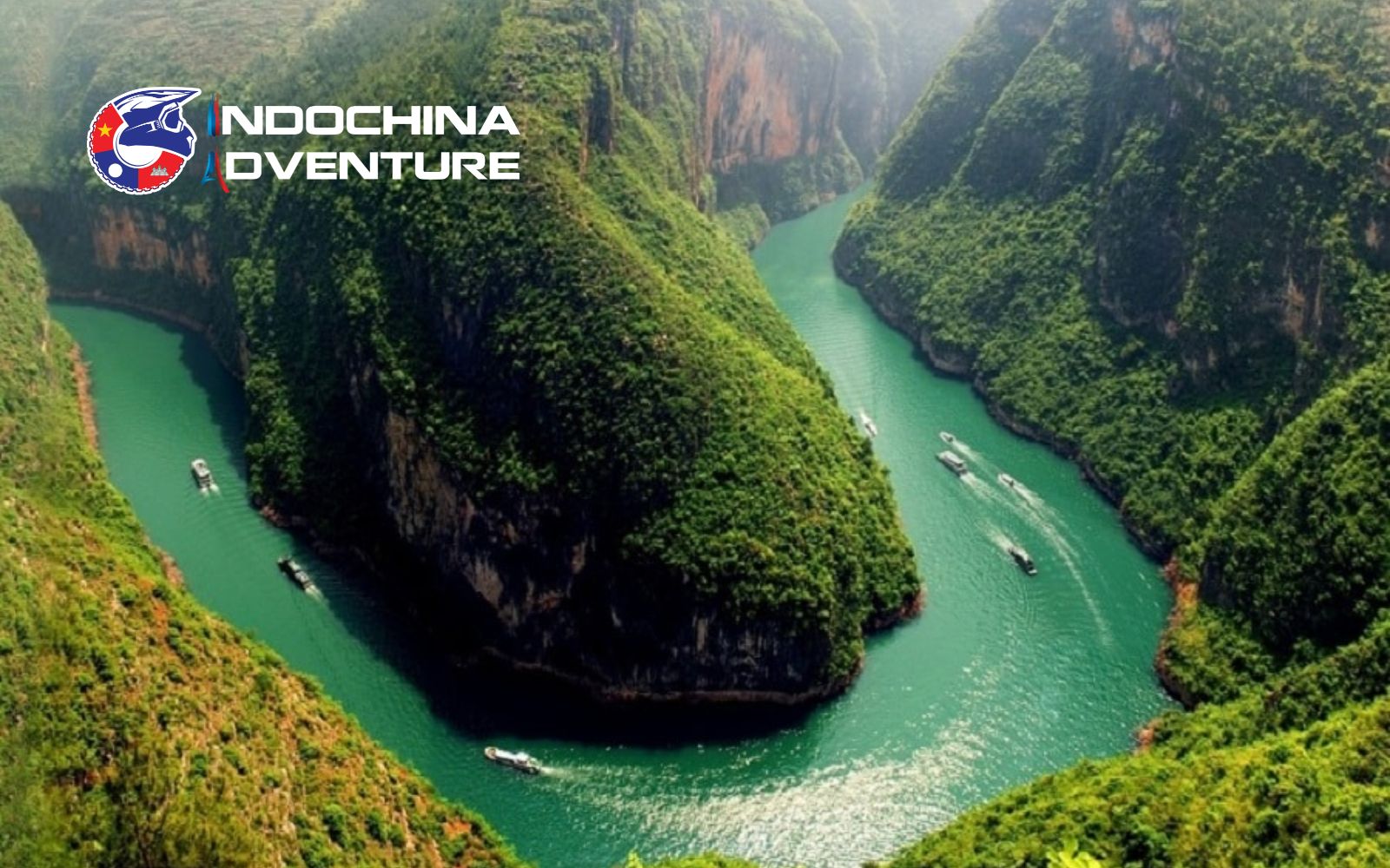 Experience Ma Pi Leng Pass from below with a serene boat trip through emerald waters Imerse the beauty of Nho Que River