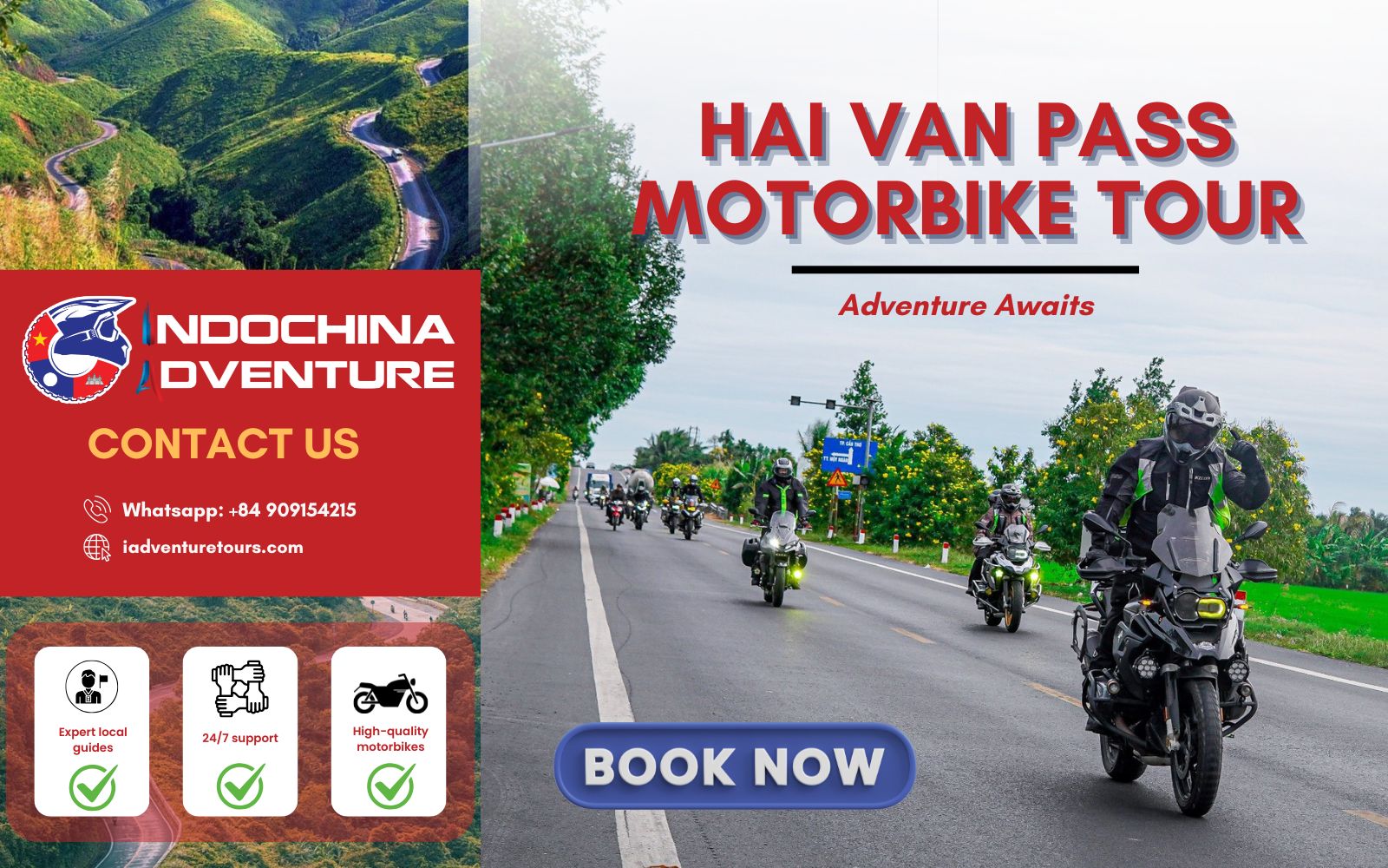 Hai Van pass safe for beginners with Indochina Adventure