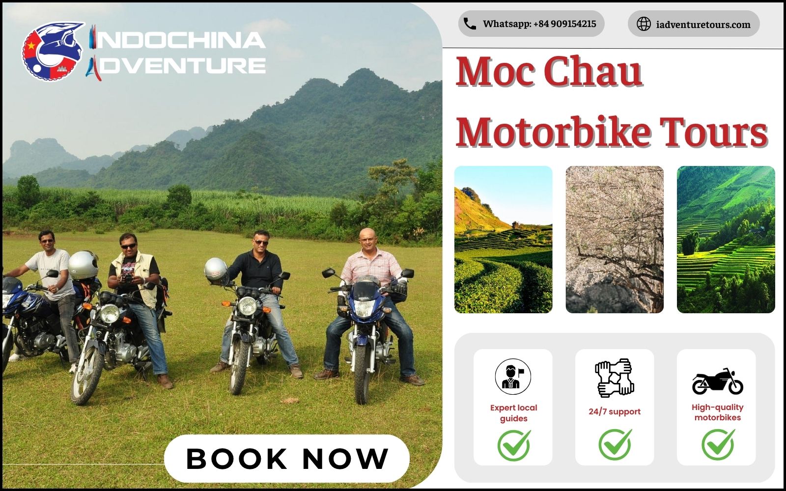 Book your Moc Chau Plateau motorbike tour today with Indochina Adventure! Explore Moc Chau With Indochina Adventure