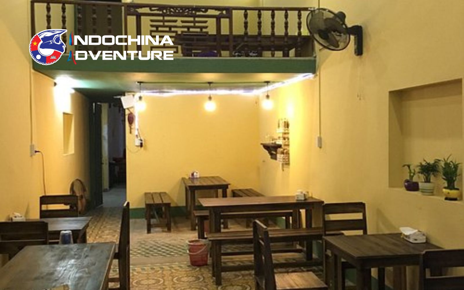Rustic wooden restaurant serving grilled fish and local food in Cao Bang