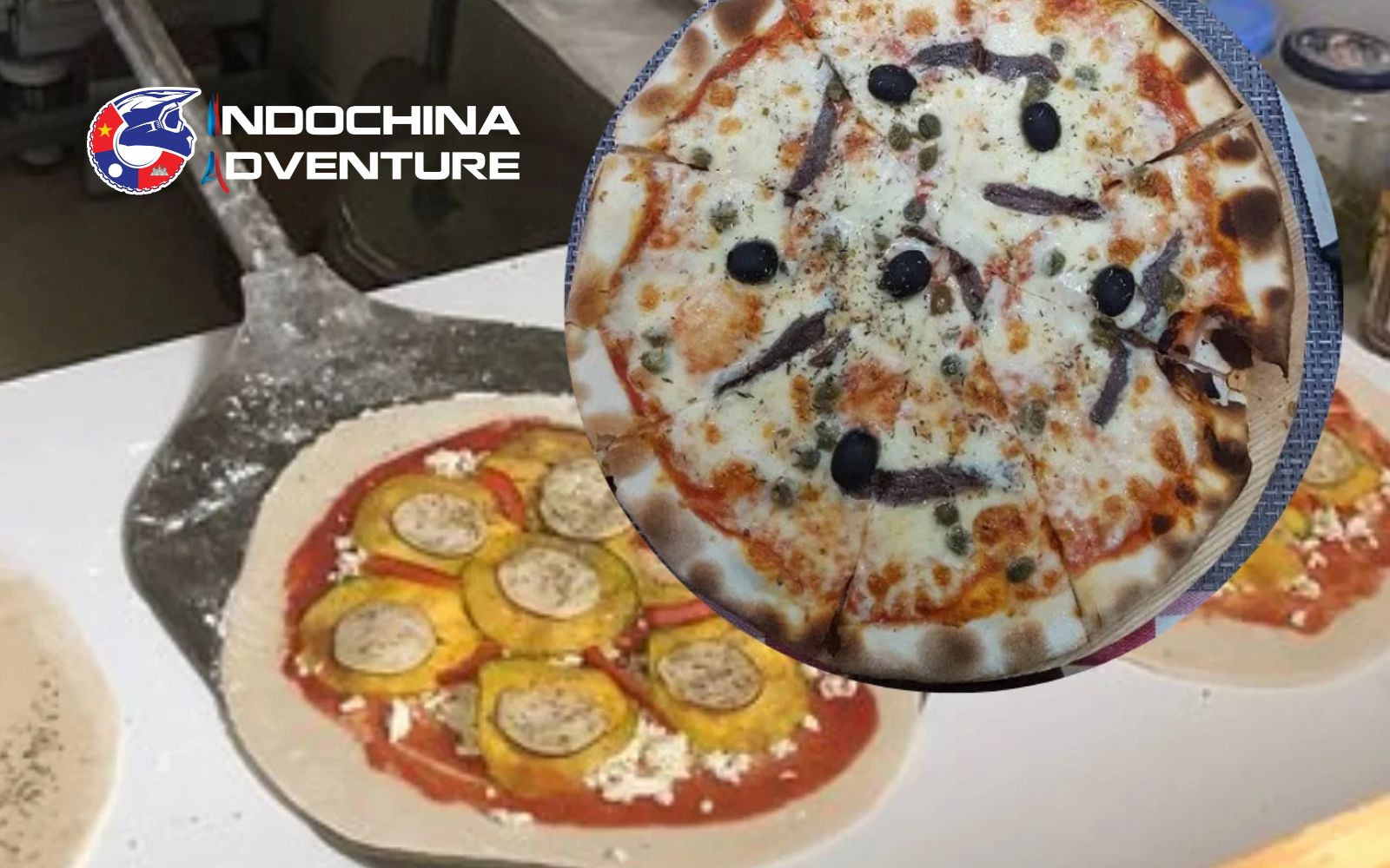 Western style restaurant around Ban Gioc Waterfall serving wood fired pizza