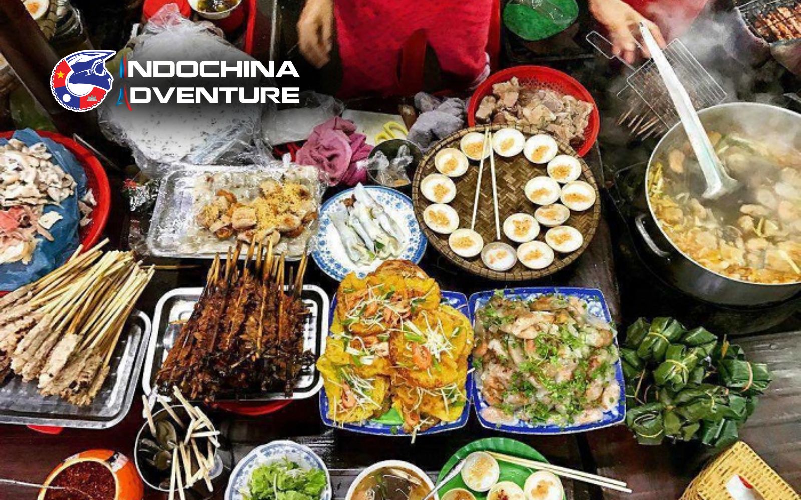 Truong Dinh night food street offering grilled snacks and local dishes