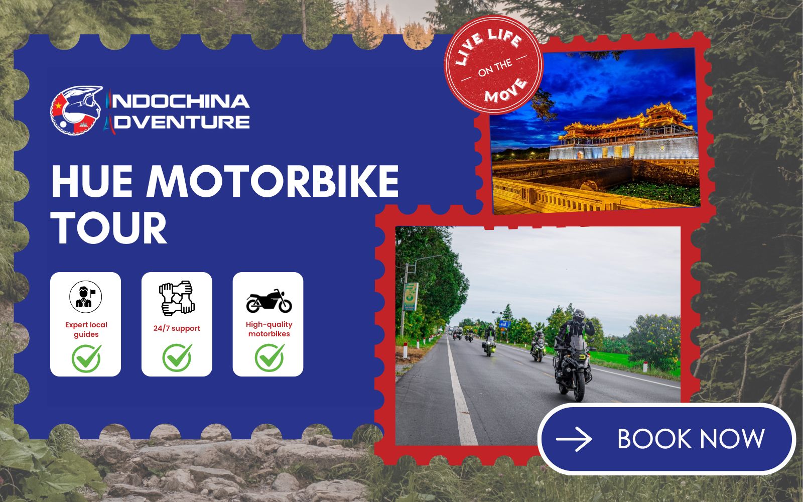 Join Hue motorbike tours with Indochina Adventure