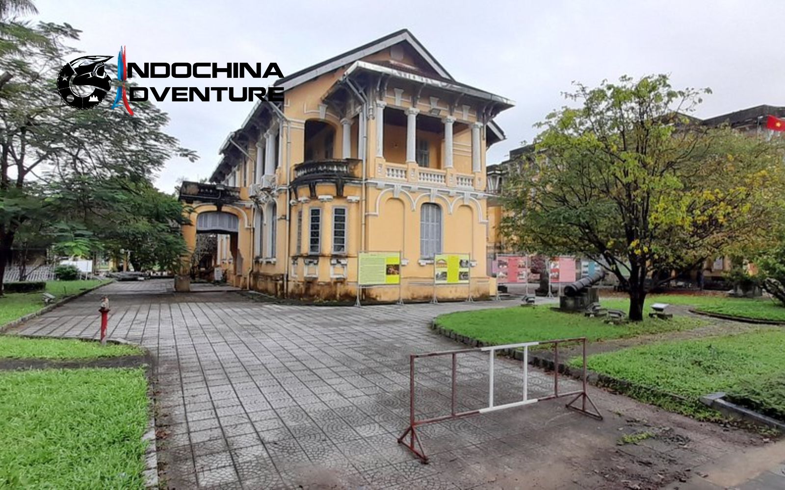 Indoor cultural spaces ideal for exploring during the Hue monsoon season Museum gallery visited during a rainy afternoon