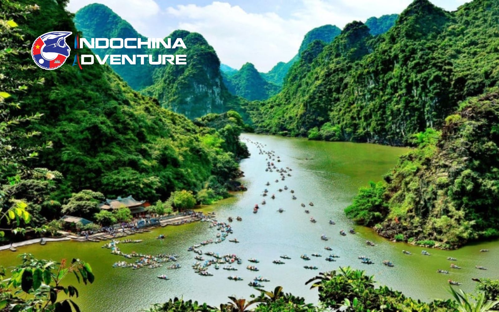 Ninh Binh offers rivers and karst peaks known as instagrammable places in Vietnam Ninh Binh riverboat among limestone mountains in instagrammable places in Vietnam