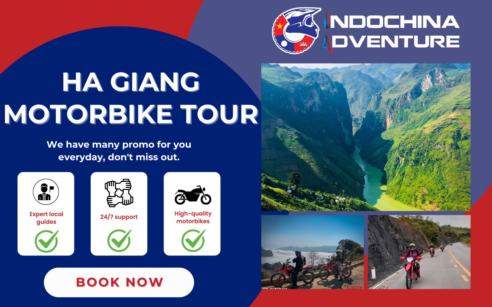 Indochina Adventure- Guided motorbike tour on Ha Giang Loop with local support