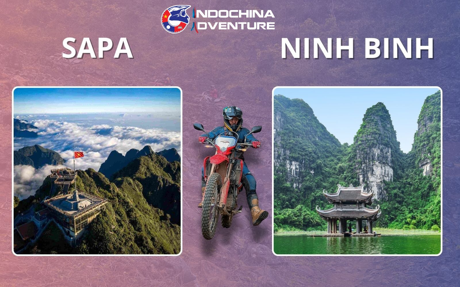 Descend from misty mountains to green plains and winding rivers