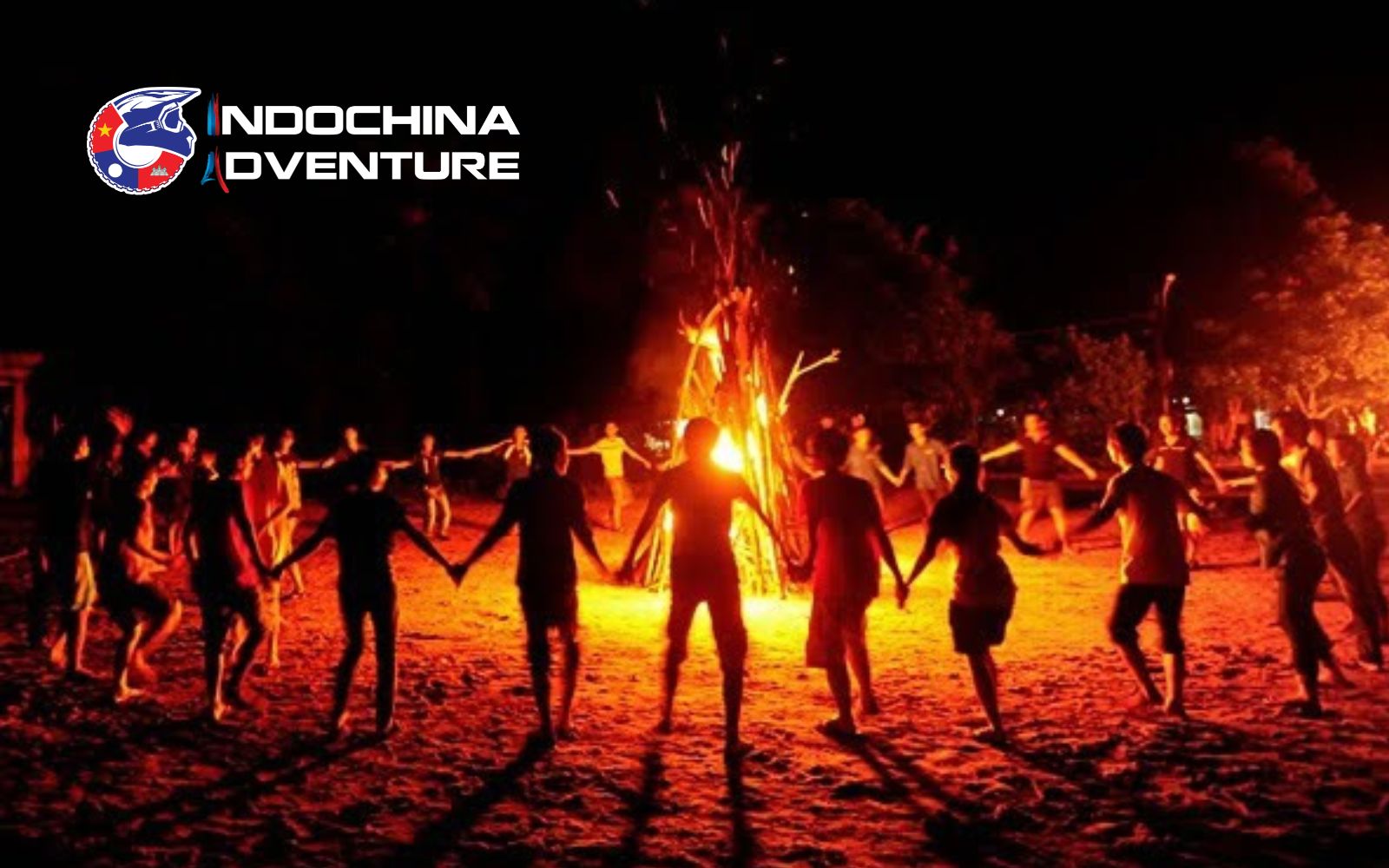 Locals and travelers enjoy a warm bonfire and traditional music in the heart of Dong Van at night Join bonfires in Dong Van Old Quarter