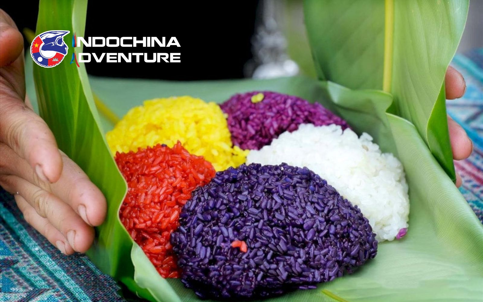 Colorful sticky rice dishes reflect local ingredients and festive traditions Colorful sticky rice