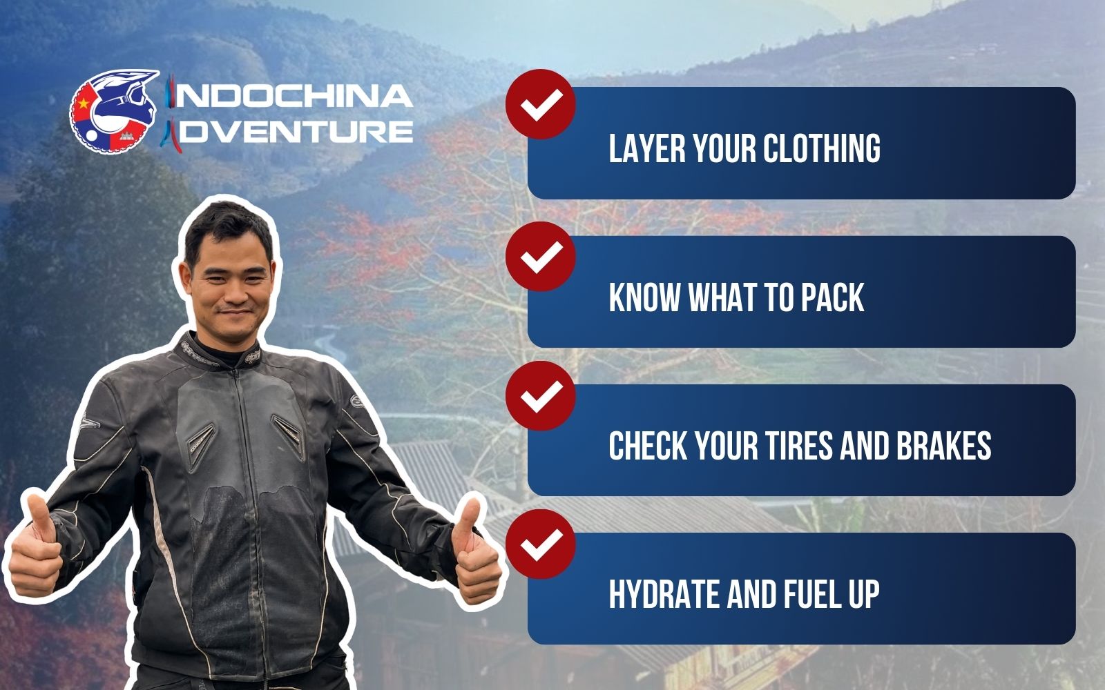 Pack versatile layers and a windbreaker when deciding Ha Giang loop April clothes Pack versatile layers and a windbreaker when deciding Ha Giang loop April clothes