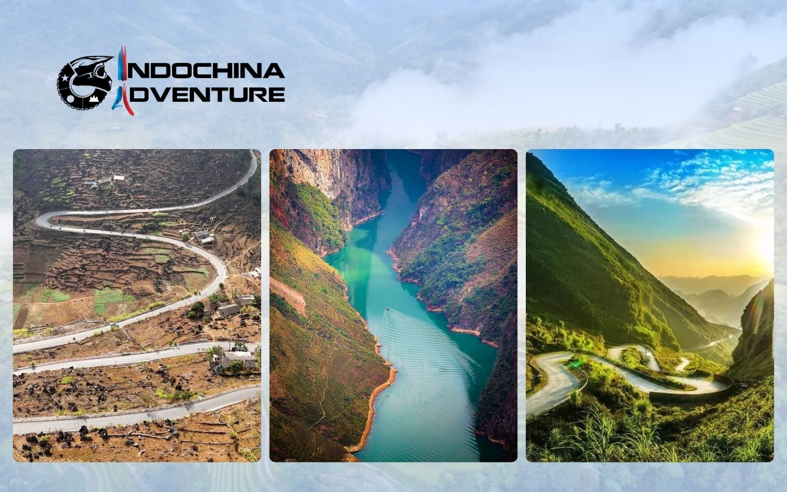 Clear visibility makes for iconic photos of the limestone peaks in Ha Giang in April Clear visibility makes for iconic photos of the limestone peaks in Ha Giang in April