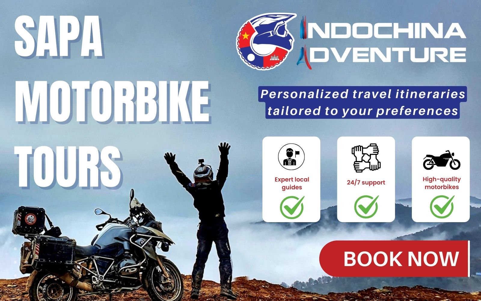 Ride through mountain roads and villages to experience Sapa’s landscapes with Indochina Adventure Experience the beauty of Sapa in May with Motorbike Tour by Indochina Adventure