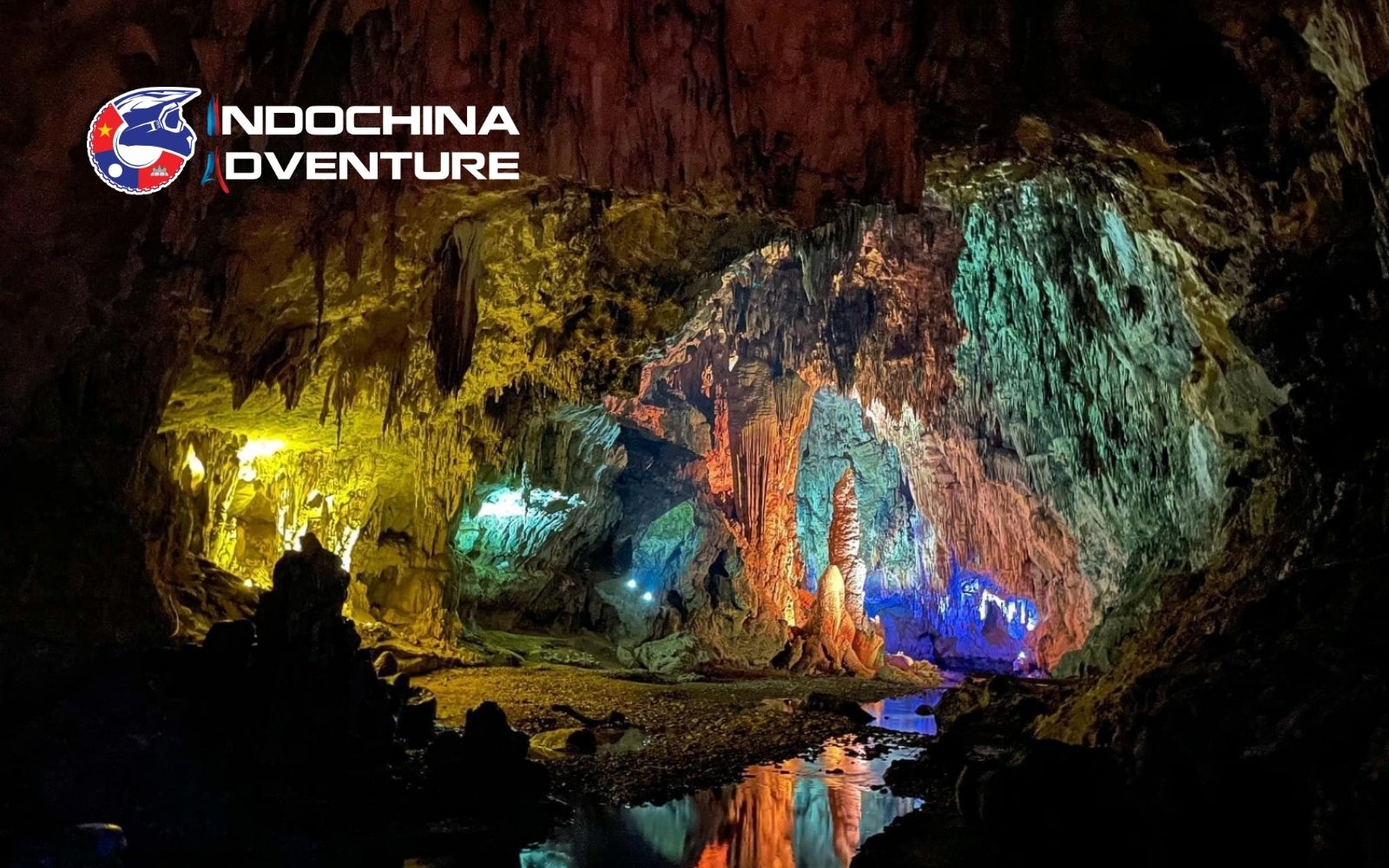 Intricate silver lotus stalactites sparkle inside the cool depths of this cave Intricate silver lotus stalactites sparkle inside the cool depths of this cave
