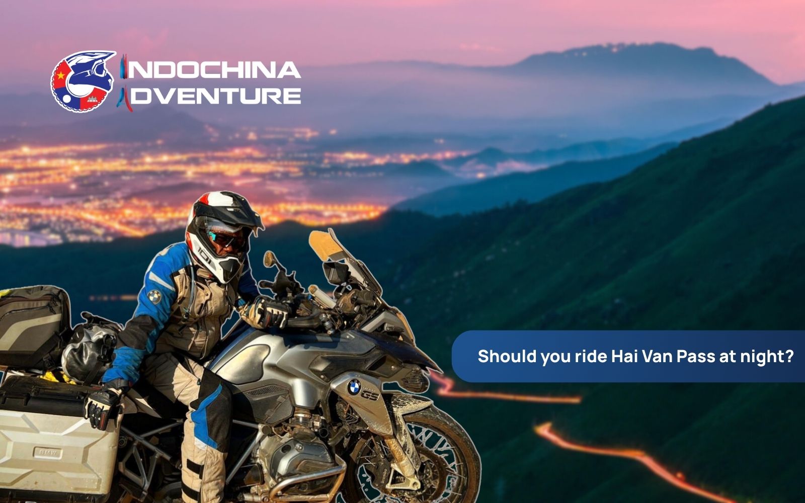 Navigating the mysterious and misty hairpin turns of Hai Van Pass at night