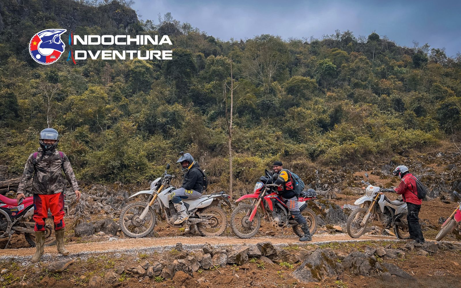 A scenic motorcycle adventure tour through Ninh Binh’s limestone mountains and quiet country roads